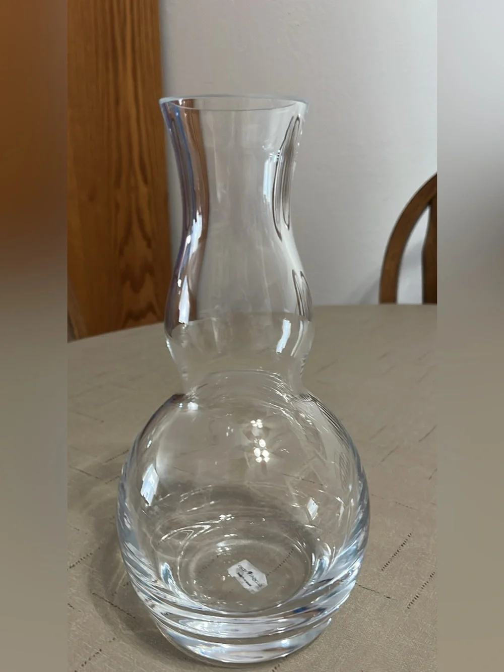 Vintage Clear Glass Vase from Poland Double Gourd silhouette